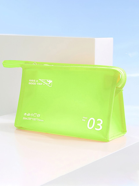 Aura Green Zippered Printed Makeup Storage Bag - Image 5