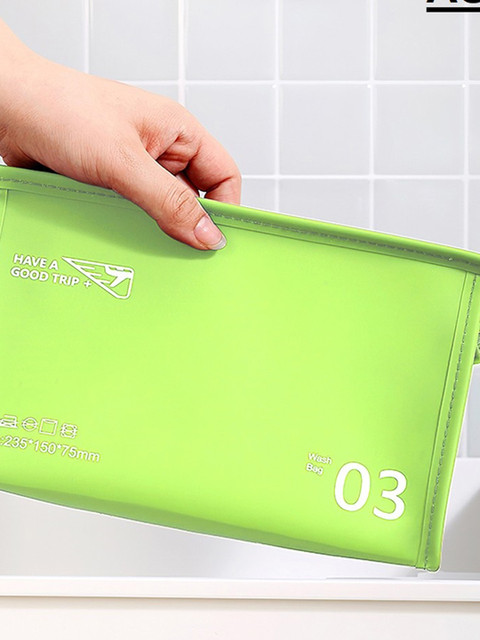 Aura Green Zippered Printed Makeup Storage Bag - Image 6