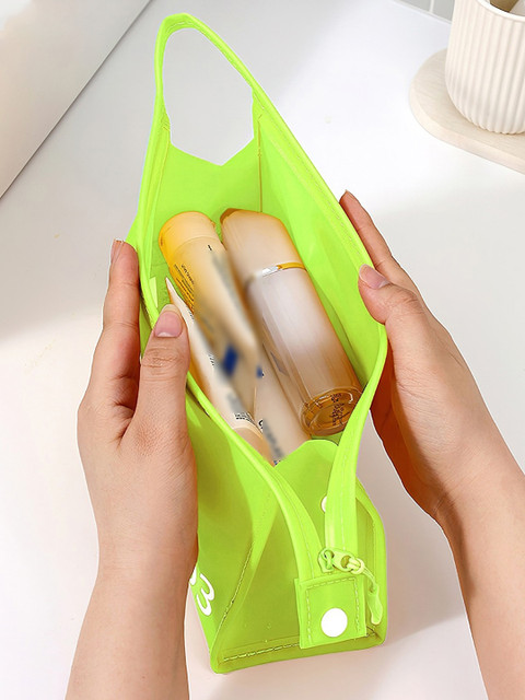 Aura Green Zippered Printed Makeup Storage Bag - Image 3