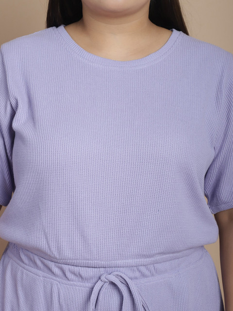 Rigo Plus Size Printed Crop Top With Joggers Co-Ords Set - Image 2