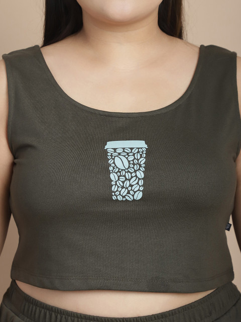 Rigo Plus Size Casual Printed Crop Top with Joggers Set - Image 2