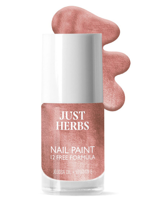 Just Herbs 12 Free Formula Long Lasting Nail Paint With Jojoba Oil -10ml-Rose Gold 19