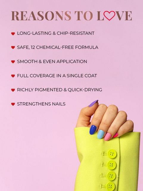 Just Herbs 12 Free Formula Long Lasting Nail Paint With Jojoba Oil -11ml-Midnight Magic 31 - Image 5