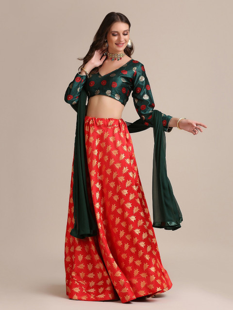 KALINI Semi-Stitched Lehenga & Unstitched Blouse With Dupatta - Image 3