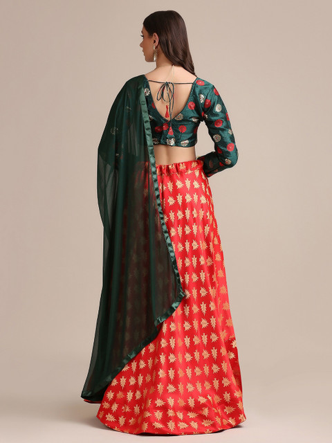 KALINI Semi-Stitched Lehenga & Unstitched Blouse With Dupatta - Image 4