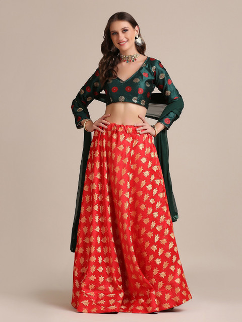 KALINI Semi-Stitched Lehenga & Unstitched Blouse With Dupatta - Image 5