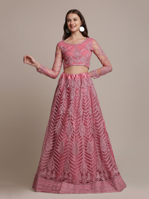KALINI Embroidered Thread Work Semi-Stitched Lehenga & Unstitched Blouse With Dupatta - Image 5