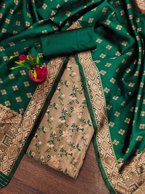 SHADOW & SAINING Jacquard Silk Unstitched Dress Material