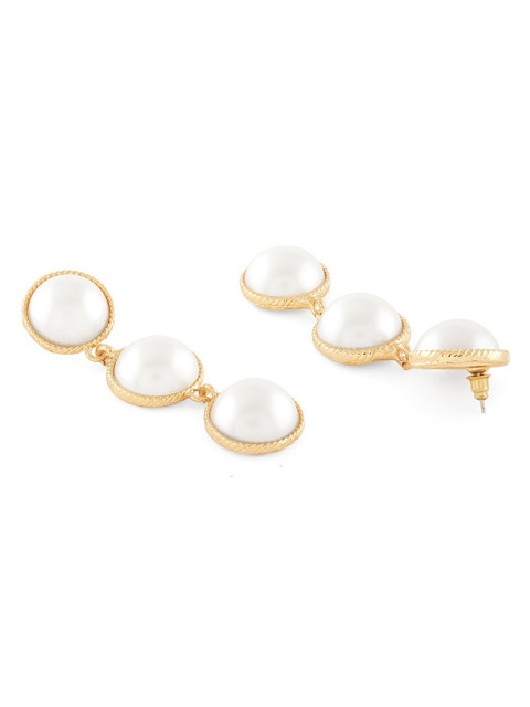 Zaveri Pearls Gold Plated Contemporary Drop Earrings - Image 5