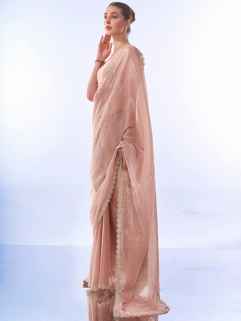 Kalista Embellished Beads and Stones Organza Saree - Image 3