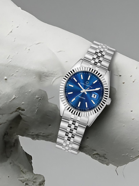 CARLINGTON Unisex Stainless Steel Bracelet Style Straps Analogue Watch Exclusive CT 8811 - Image 4