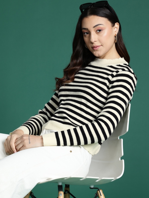 DressBerry Monochrome Striped Pullover