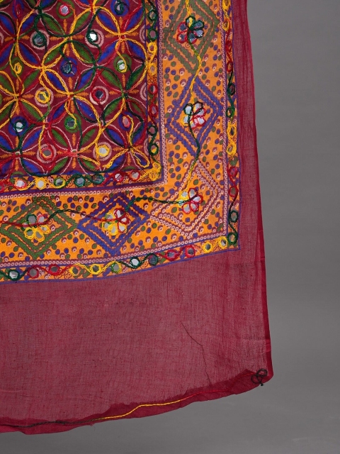 Apratim Ethnic Motifs Kutch Embroidered Mirror Work Dupatta - Image 2