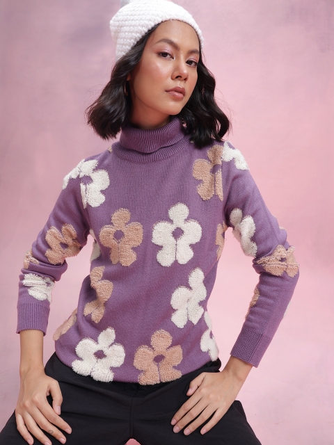 DressBerry Floral Turtle Neck Pullover