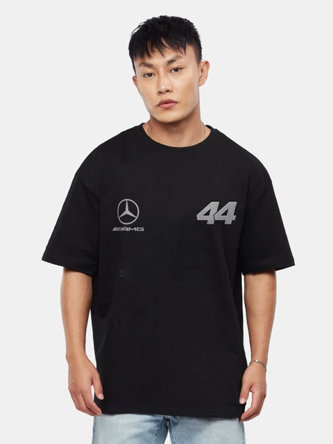 Crazymonk Graphic Printed Cotton Oversized T-shirt