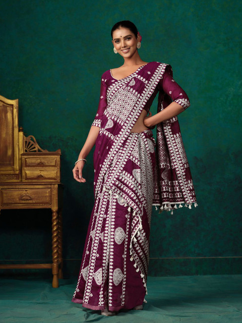 KALINI Assamese Mekhela Chador Saree With Blouse Piece
