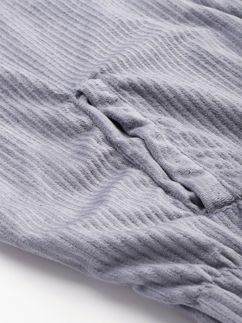 The Roadster Lifestyle Co. Self-Striped Hooded Crop Tailored Jacket - Image 6