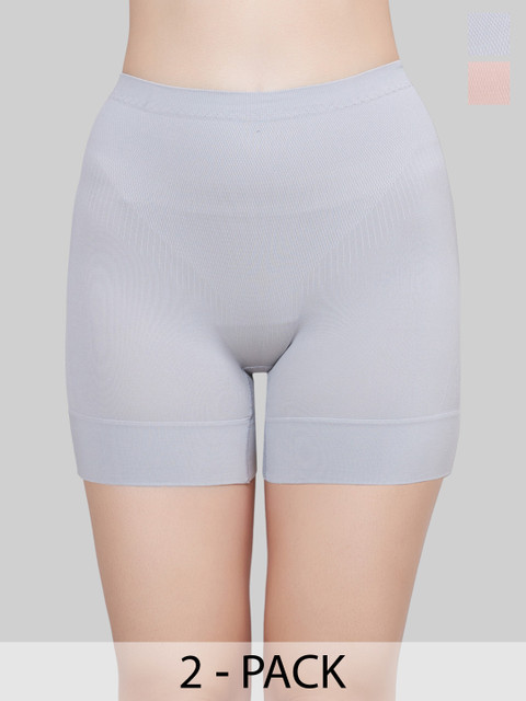 PLUMBURY Pack Of 2 Seamless High Waist Tummy Shapewear