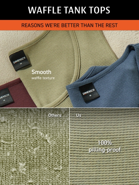 DAMENSCH Statement Waffle Premium Waffle Texture Colours by High IQ Dyes Tank Tops - Image 2