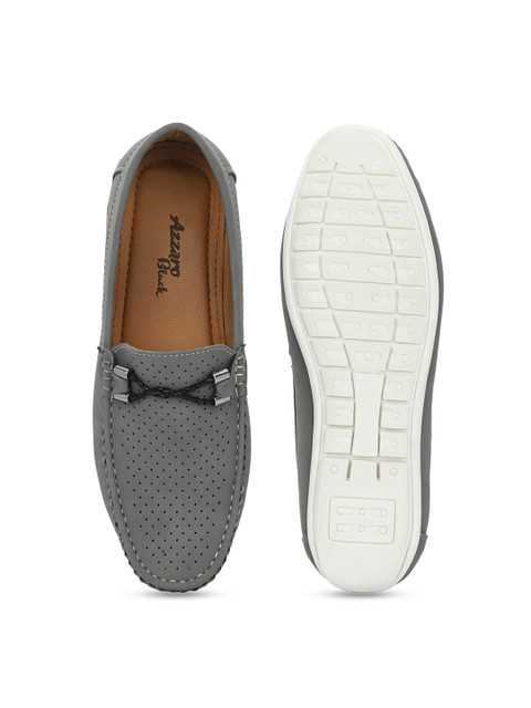 Azzaro Black Men Perforations Loafers - Image 5