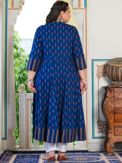 KALINI Plus Size Printed Anarkali Kurta - Image 5