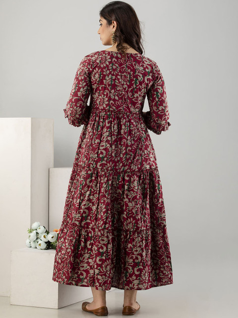 VARICOS Women Floral Printed Thread Work Maternity Anarkali Kurta - Image 4