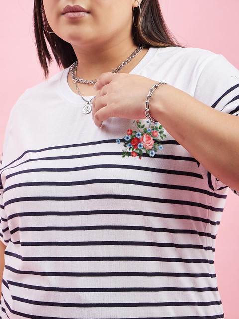 AUSTIVO Plus Size Striped T-Shirt With Joggers Co-Ords - Image 2