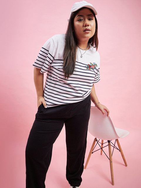 AUSTIVO Plus Size Striped T-Shirt & Trouser Co-Ords - Image 7