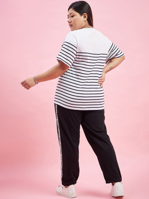 AUSTIVO Plus Size Striped T-Shirt & Trouser Co-Ords - Image 5