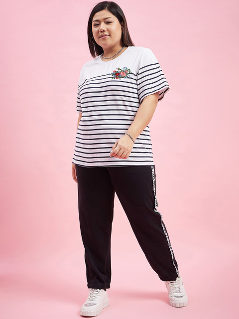 AUSTIVO Plus Size Striped T-Shirt & Trouser Co-Ords - Image 4