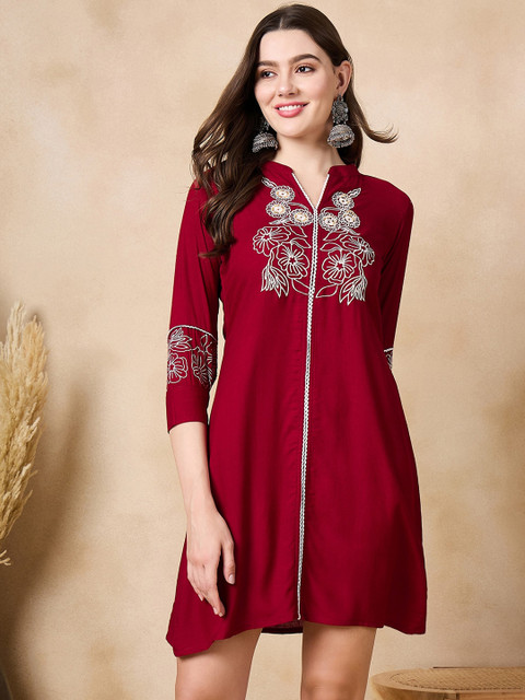 Anouk Embroidered A-Line Ethnic Dress