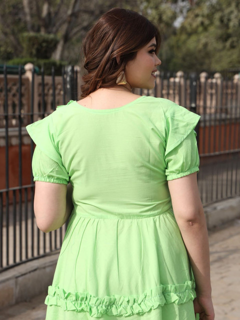 Swadeshi Shringaar Plus Size Pure Cotton Fit & Flare Dress - Image 3