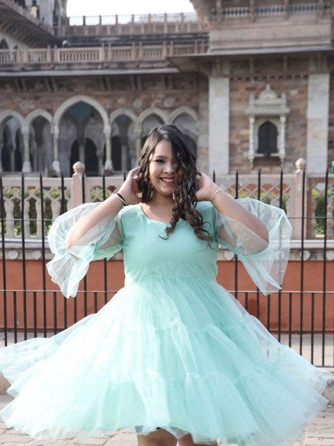 Swadeshi Shringaar Plus Size Tiered Fit & Flare Dress - Image 2