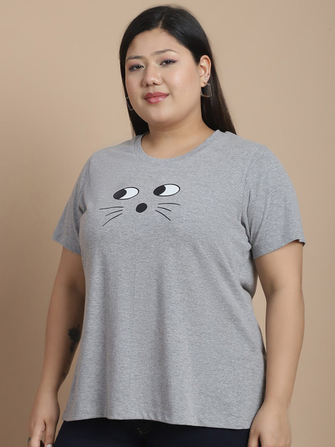 Rute Women Typography Printed Drop-Shoulder Sleeves Applique T-shirt - Image 3