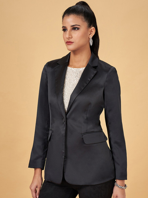 Annabelle by Pantaloons Notched Lapel Collar Single-Breasted Casual Blazer - Image 3