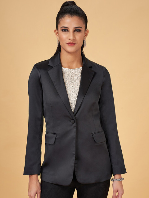 Annabelle by Pantaloons Notched Lapel Collar Single-Breasted Casual Blazer
