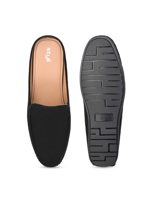 Styli Men Textured Comfort Insole Suede Mules - Image 5
