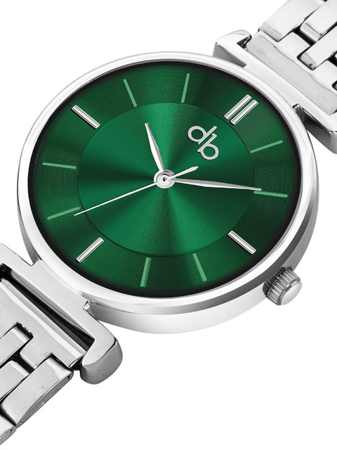 DressBerry Women Brass Dial & Stainless Steel Straps Analogue Watch DB-021-Green - Image 2
