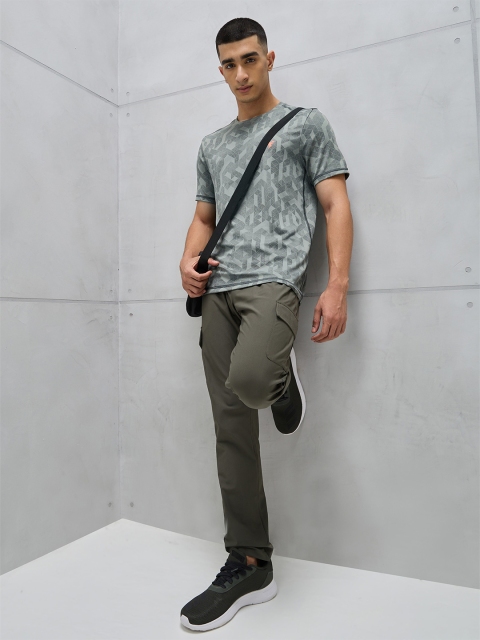Technosport Men Jacquard Double Cool Slim Fit Sports Tshirt