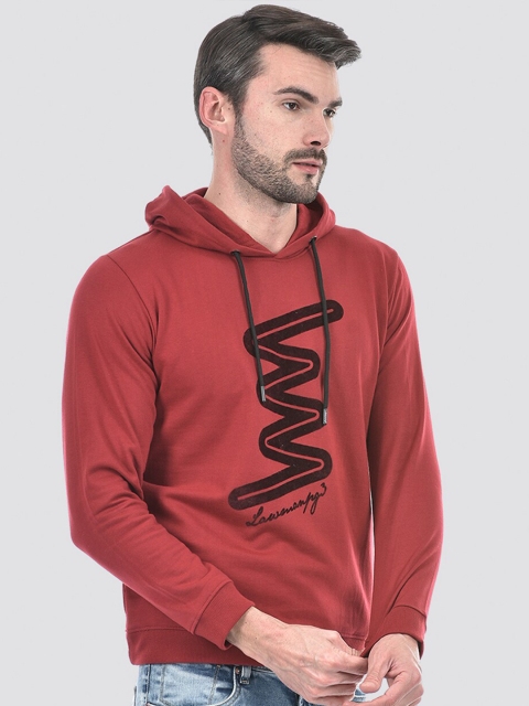 Lawman pg3 Geometric Printed Hooded Pure Cotton Pullover Sweatshirt - Image 3