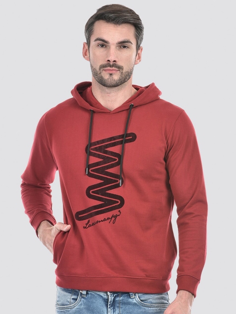 Lawman pg3 Geometric Printed Hooded Pure Cotton Pullover Sweatshirt
