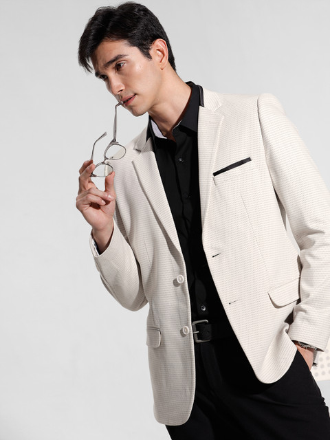 INVICTUS Slim Fit Printed Single-Breasted Smart Casual Blazer