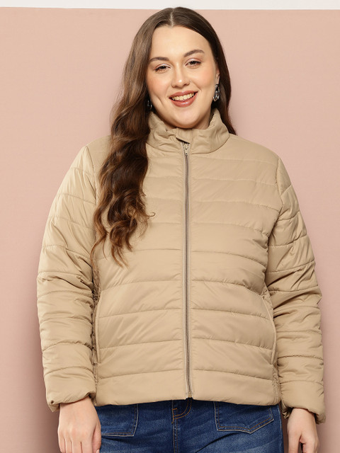Sztori Plus-Size Mock-Collar Padded Jacket