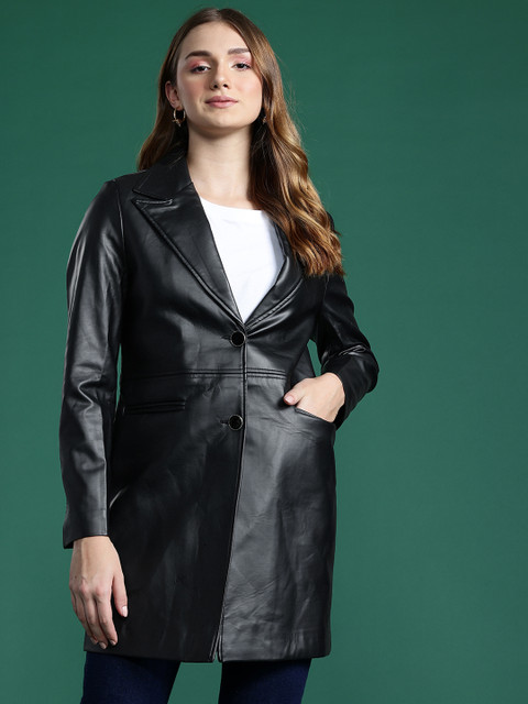 DressBerry Notched Lapel Collar Overcoat