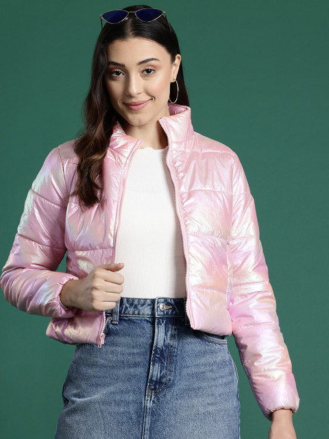 DressBerry Dual-Toned Shimmer Puffer Jacket