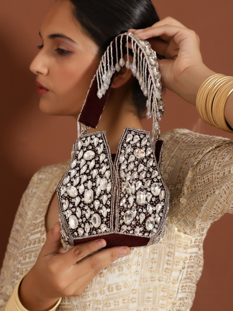 THE TAN CLAN Embroidered Potli Clutch - Image 5