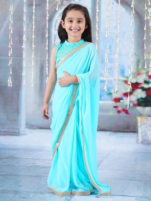 Little Bansi Sequinned Pure Georgette Ready to Wear Saree - Image 4