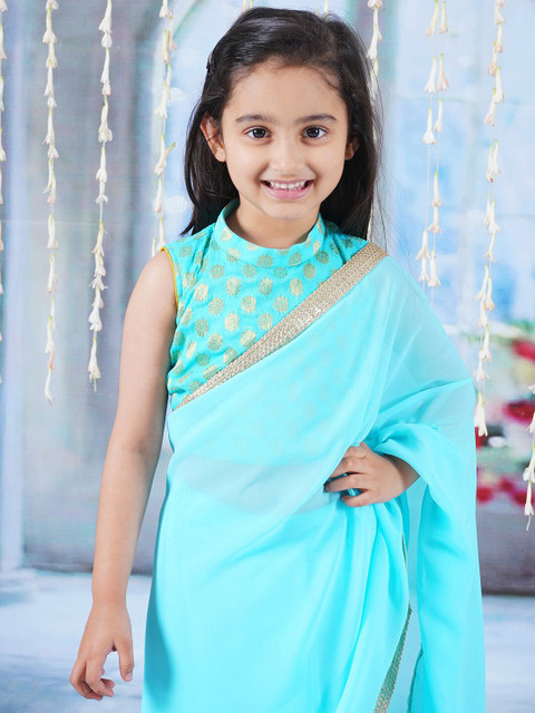 Little Bansi Sequinned Pure Georgette Ready to Wear Saree - Image 5