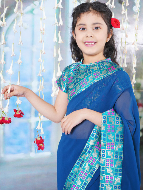 Little Bansi Zari Pure Georgette Saree - Image 6