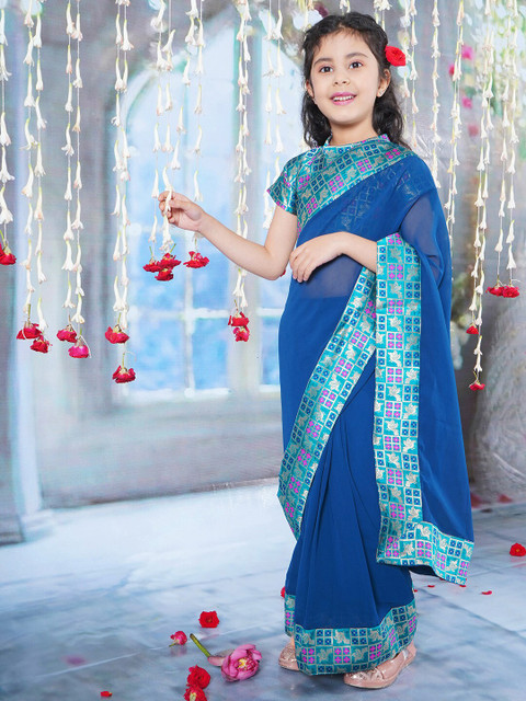 Little Bansi Zari Pure Georgette Saree - Image 5
